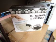 4x Foot warmer and massager, beige, new and boxed.