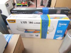 Fellowes L125 A4 laminator, untested and boxed.