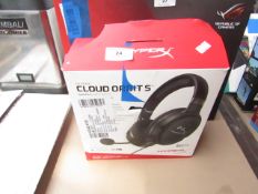 Hyper X Cloud Orbit 5 universal gaming headphones, features noise cancelling mic, powers on but only