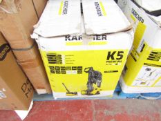 Karcher K5 Premium pressure washer, powers on but not fully tested functions. Dismantled and appears