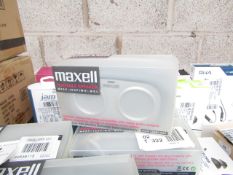 6x Maxell portable speakers, all untested, unchecked and packaged.