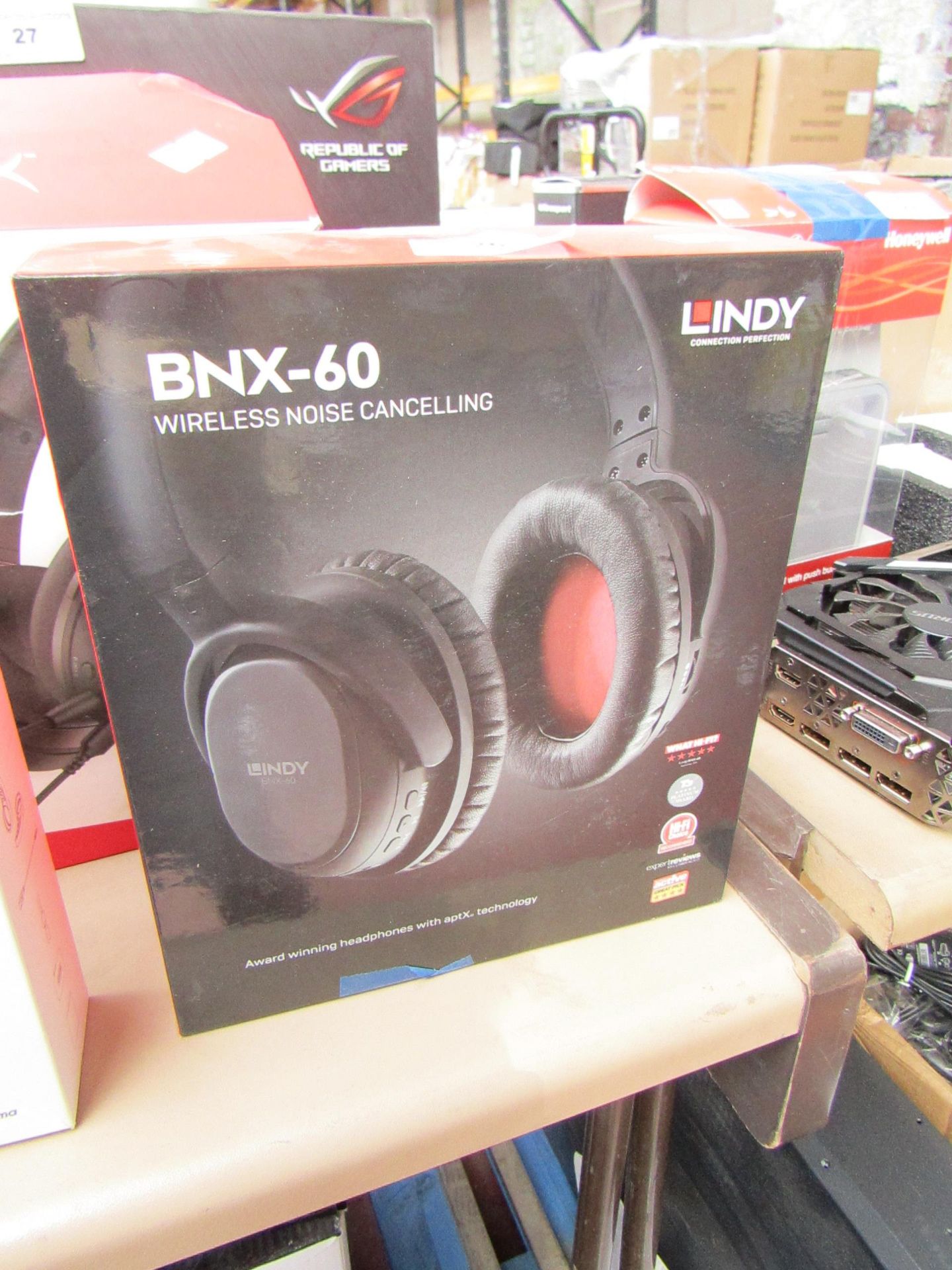 Lindy BNX-60 wireless noise cancelling headphones, untested and boxed. RRP £69.99