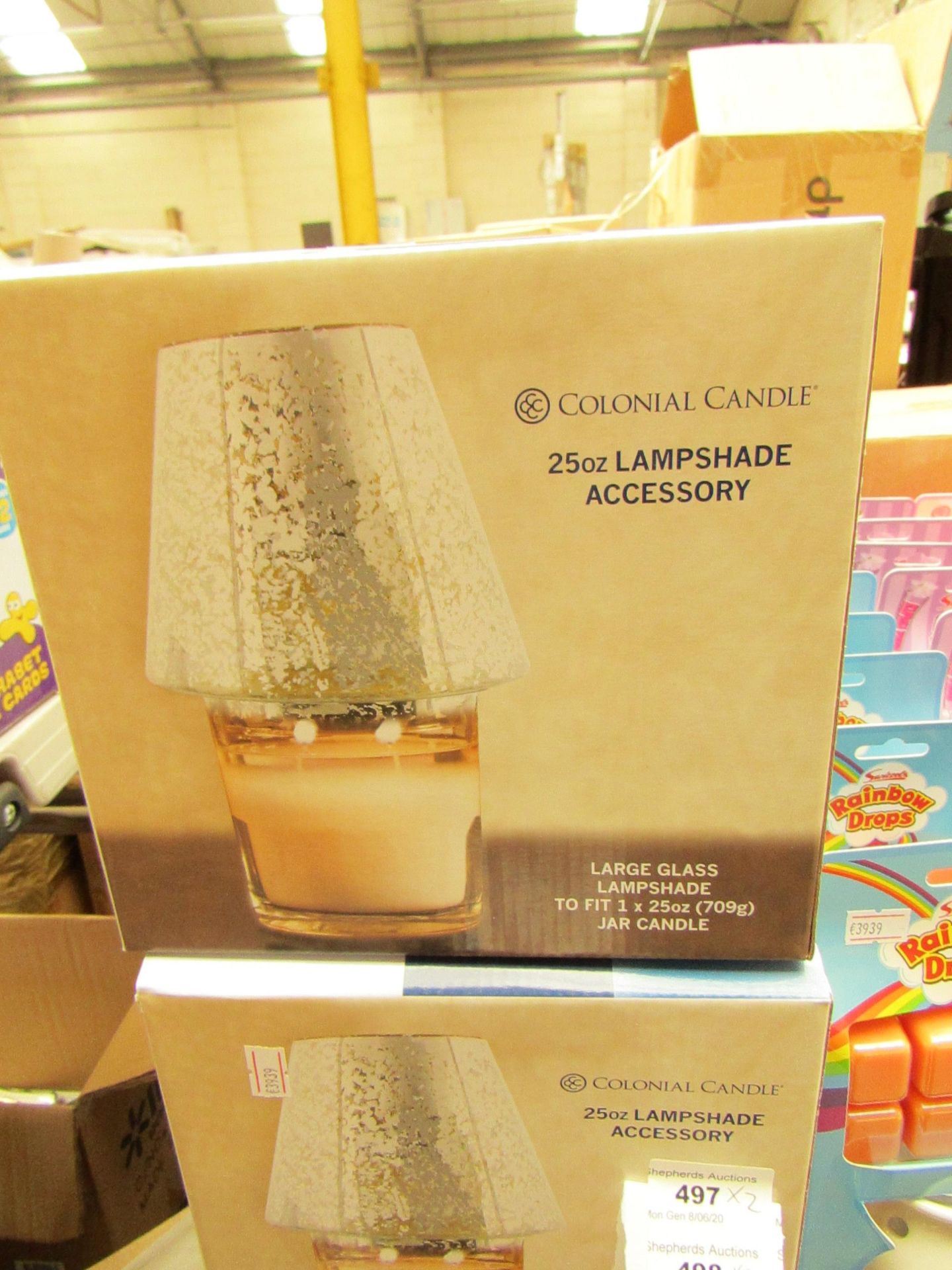 2 x Colonial Candle 25oz Lampshade Accessory For Candles. New & Boxed