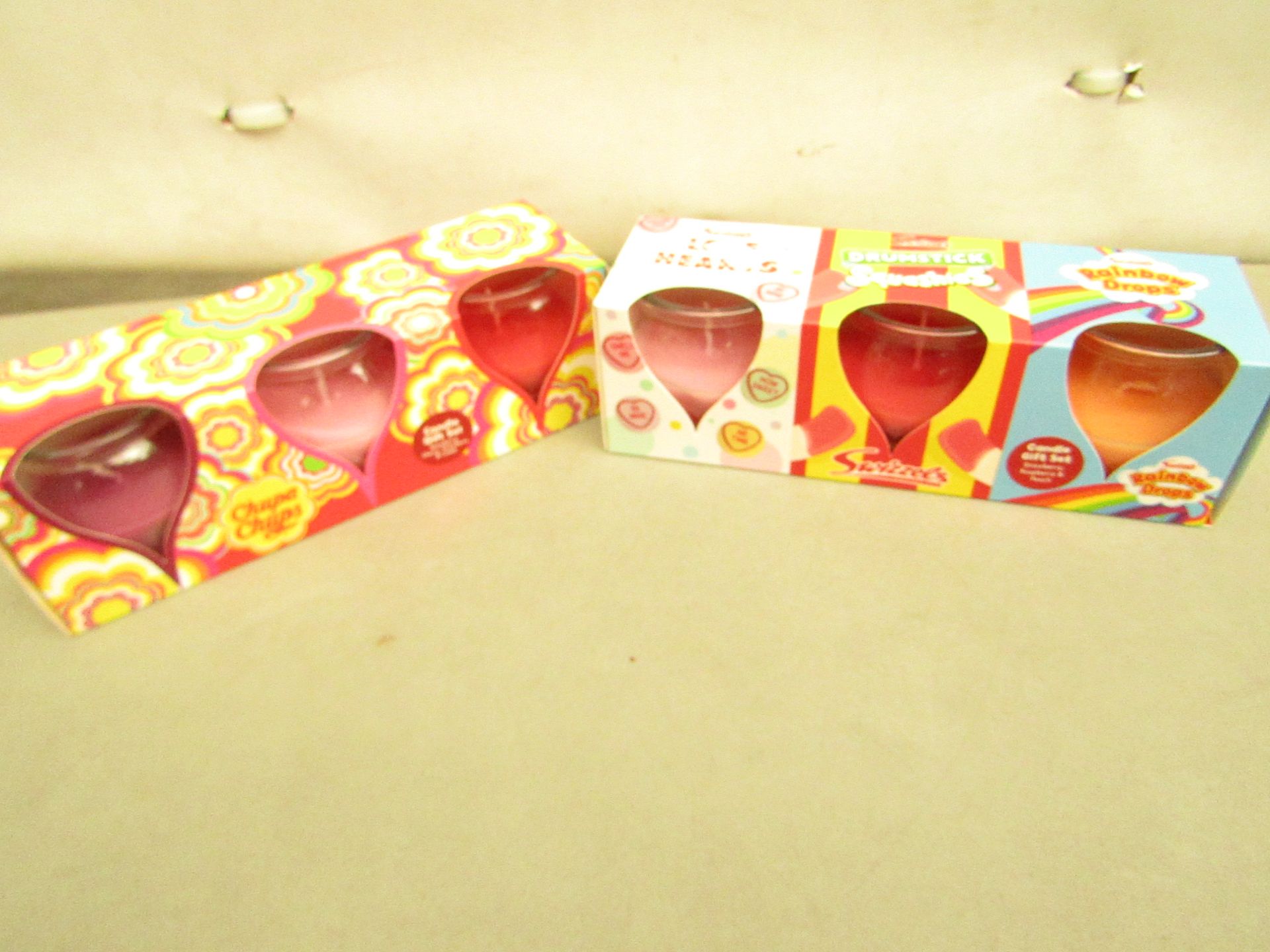2 Packs of 3 Candle Sets.Chupa Chups & Swizzels. New & packaged