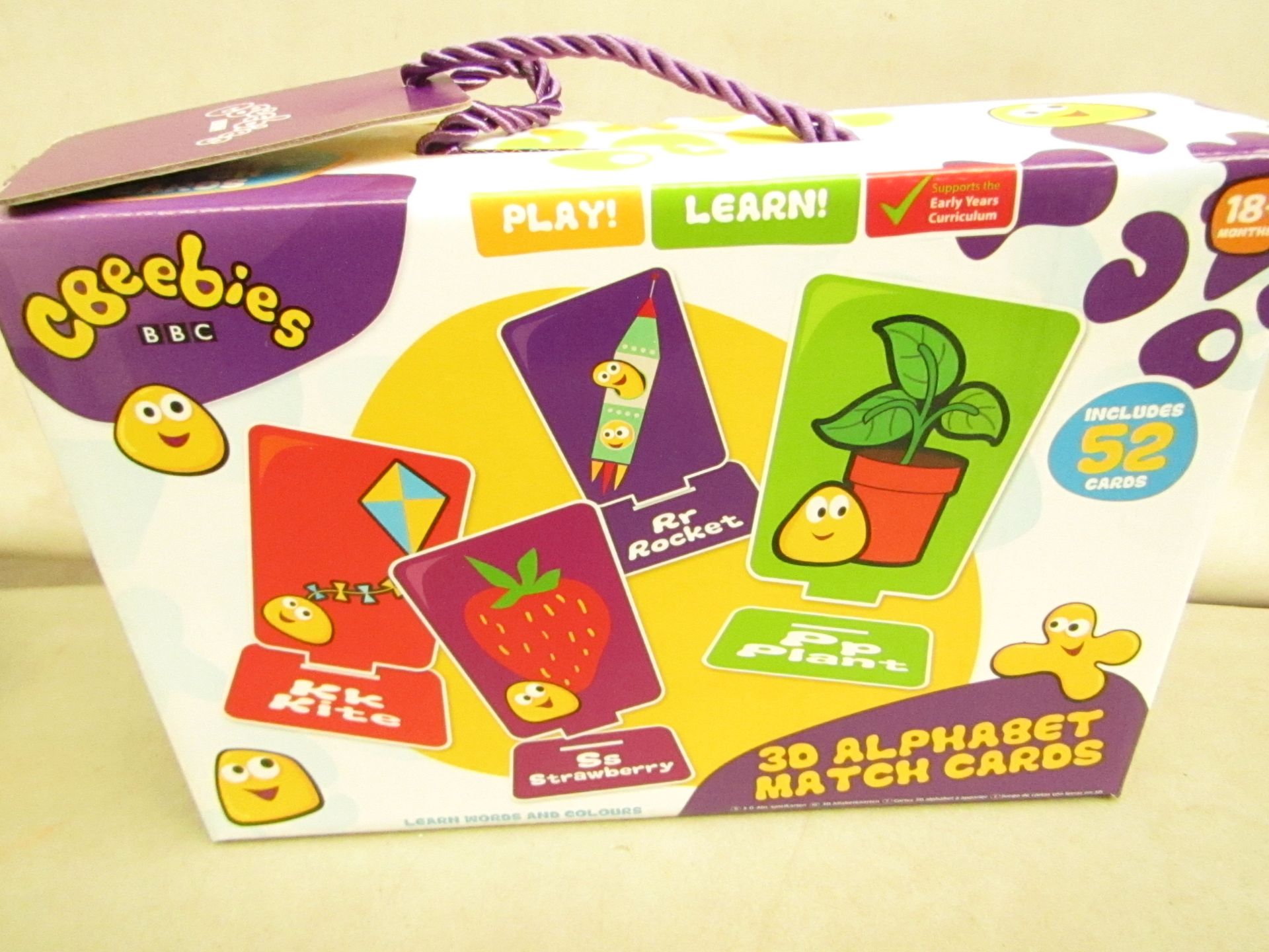 4 x Cbeebies 3D Alphabet Match cards. New & Boxed