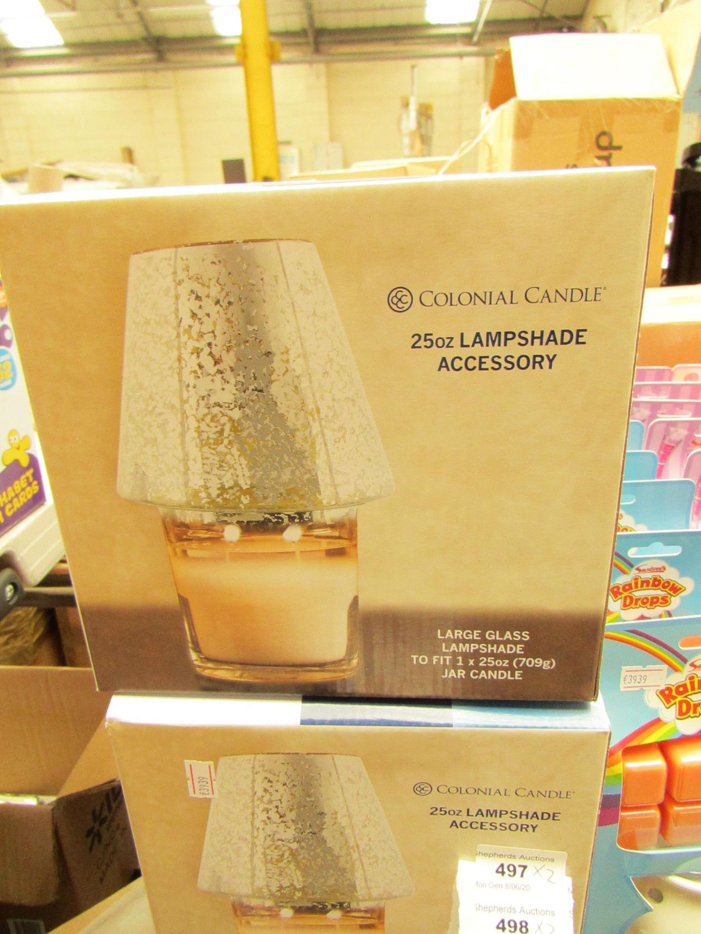 2 x Colonial Candle 25oz Lampshade Accessory For Candles. New & Boxed