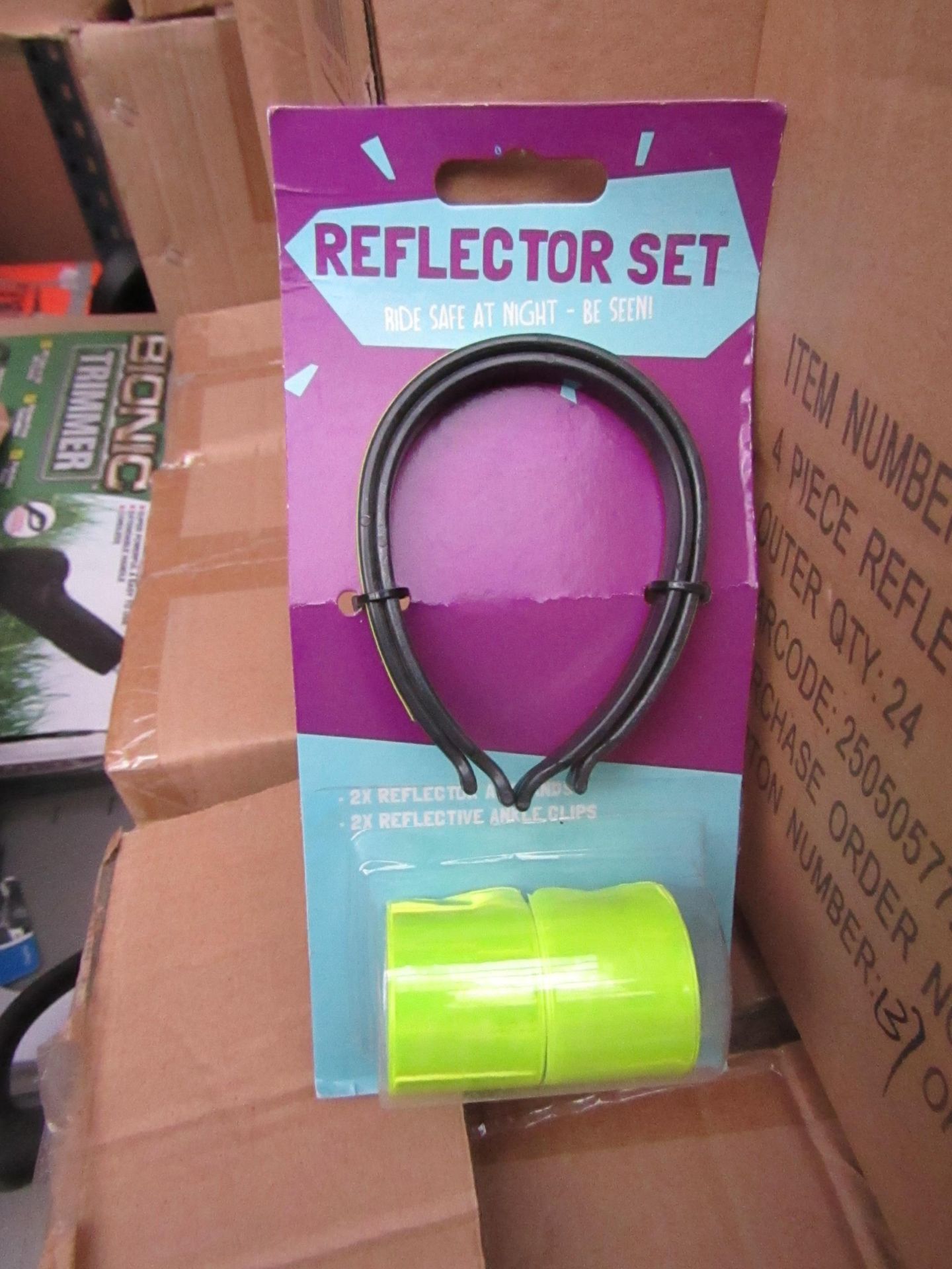 Box of 24x 4piece cycle reflector sets, new