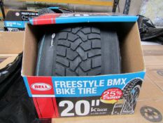 Box of 2x Bell 20" Freestyle BMX Bike tyres, new and boxed