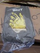 12x Pairs of Yellow rubber gloves, new, size L