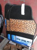 Streetwise set of 4 Leopard print car mats, new