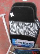 Streetwise set of 4 Zebra print car mats, new