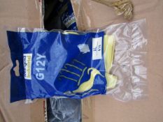12x Pairs of Yellow rubber gloves, new, size XL