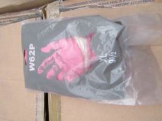 Pack of 12x W62P professional Pink rubber gloves, new