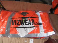 Viz Wear Orange Hi Viz jacket, new 4XL