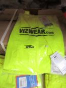 V iz wear Over trouser Hi Viz Trousers, new size 2XL