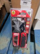 Dekton Heavy Duty fold back knife, new