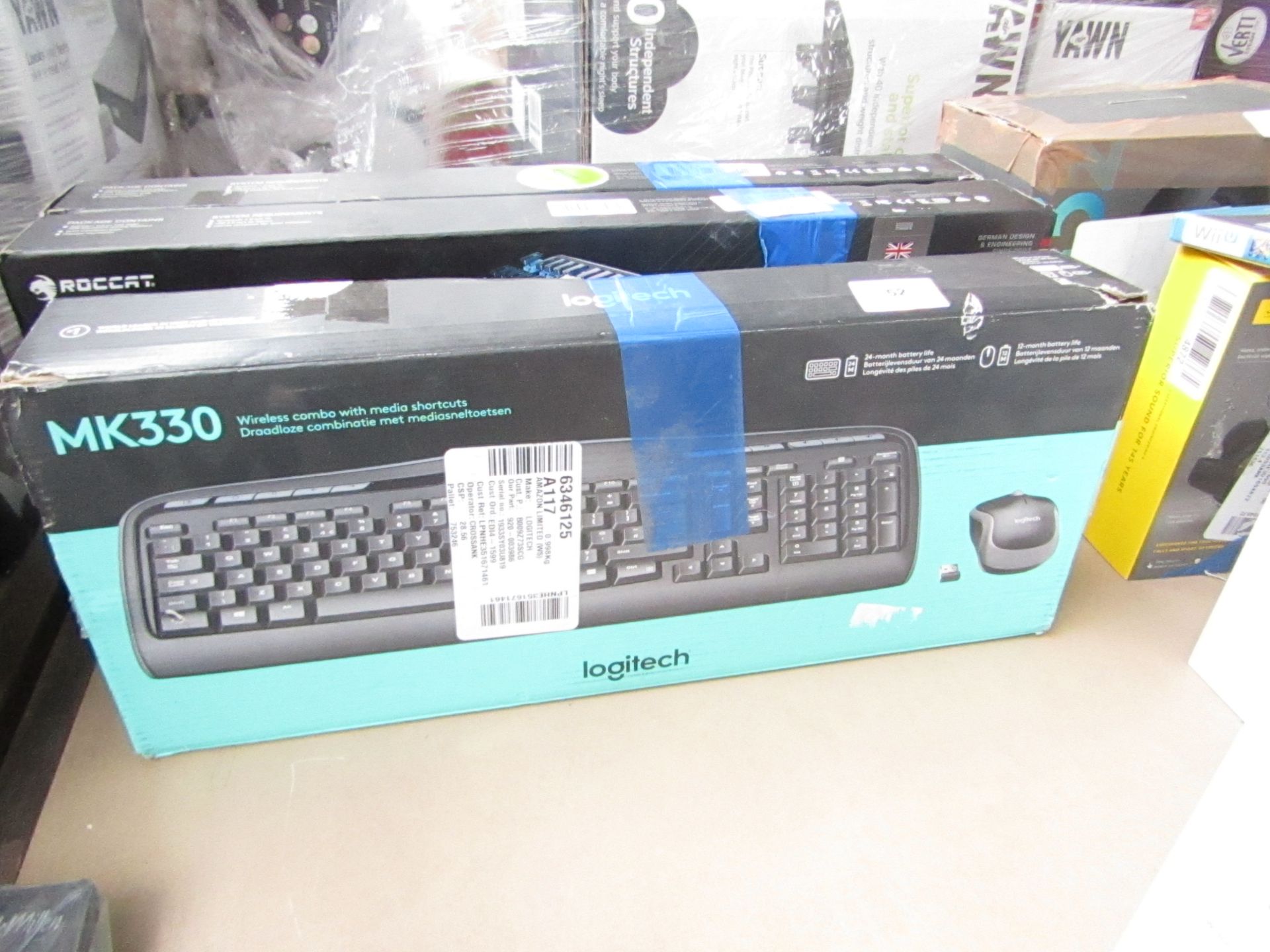 Logitech MK330 wireless combo keyboard and mouse, boxed and unchecked