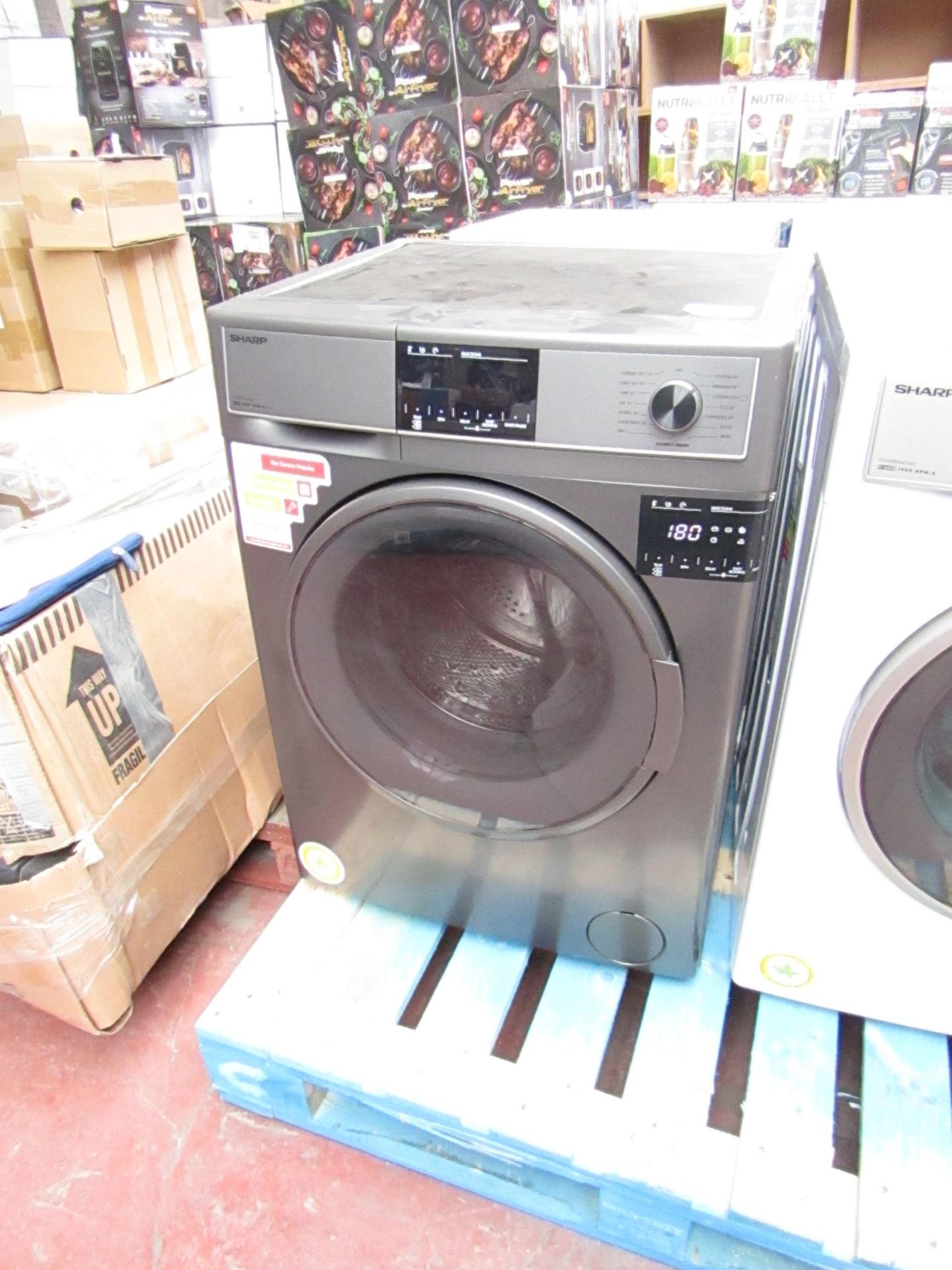 Sharp 1400RPM 8Kg washing machine, seller has checked these items and have informed us they are