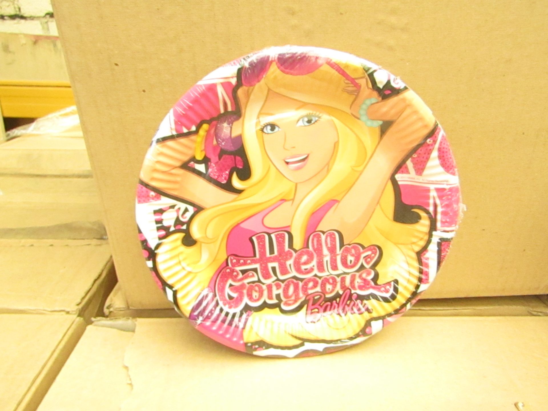 Box of 24 Barbie Paper Plates.23cm each. New & Boxed