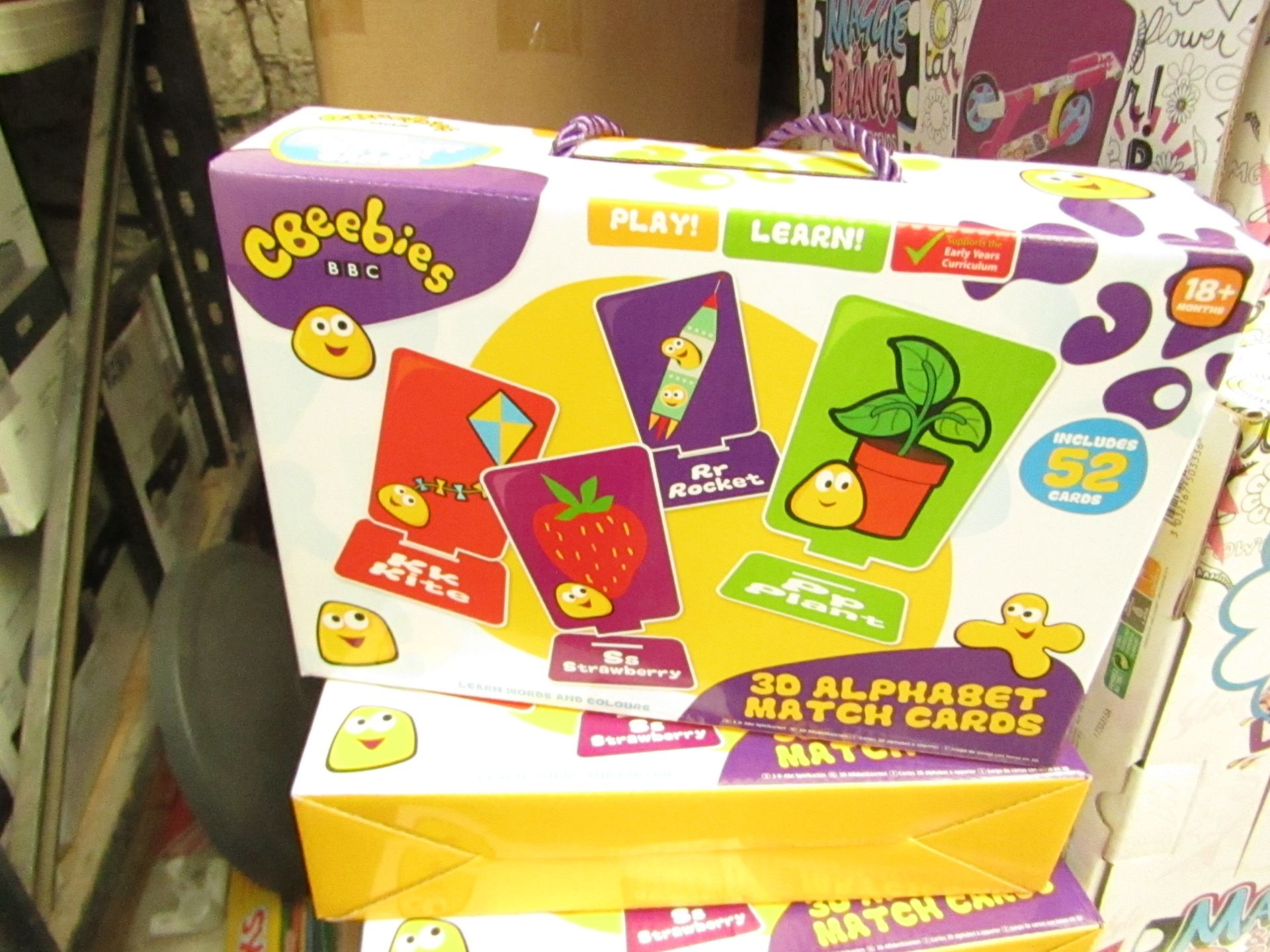 4 X Cbeebies 3D Alphabet Match Cards. Boxed