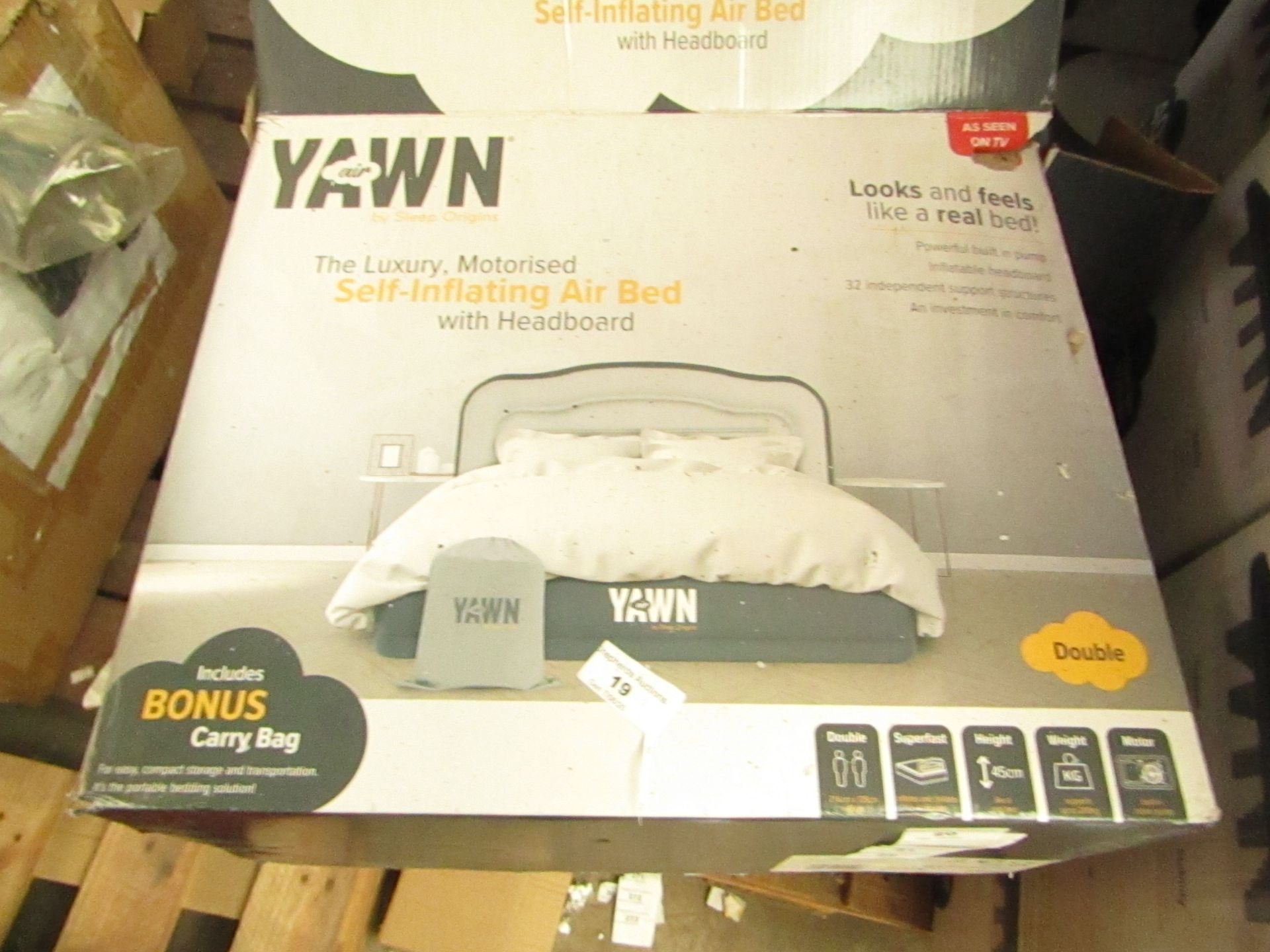 | 1 | YAWN DOUBLE AIR BED | BOXED AND UNCHECKED | NO ONLINE RE-SALE | SKU - | TOTAL LOT RRP - £69.99