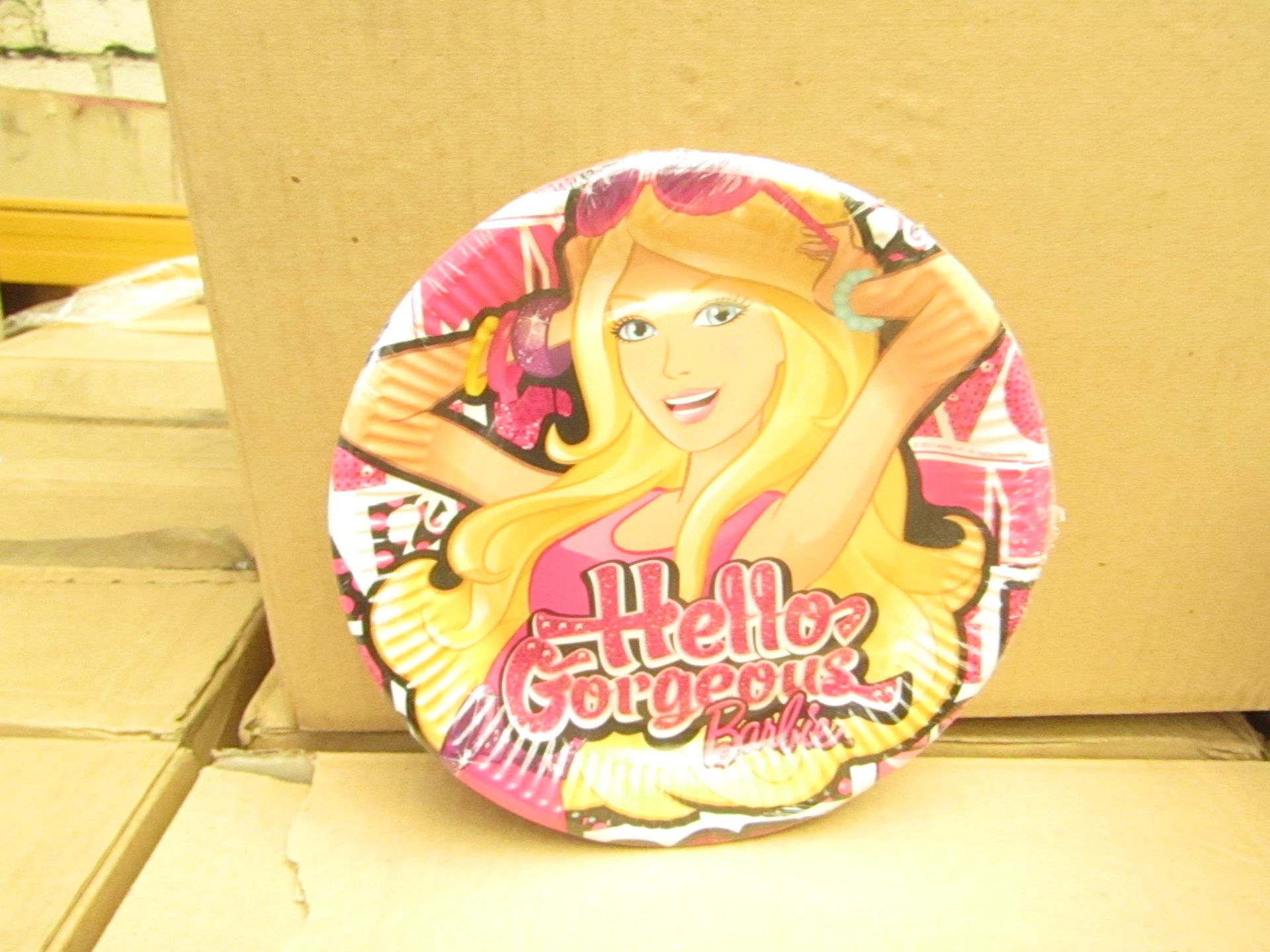 Box of 24 Barbie Paper Plates.23cm each. New & Boxed