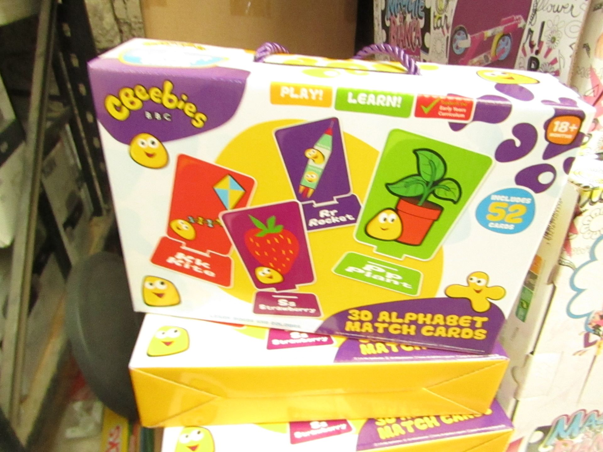 4 X Cbeebies 3D Alphabet Match Cards. Boxed