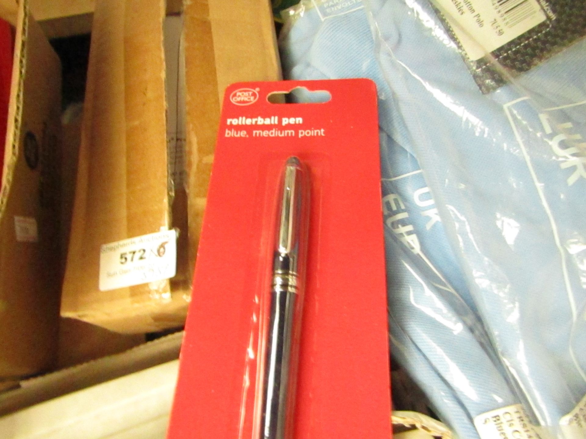 5 x Post Office Rollerball pens with Blue Ink. New & packaged