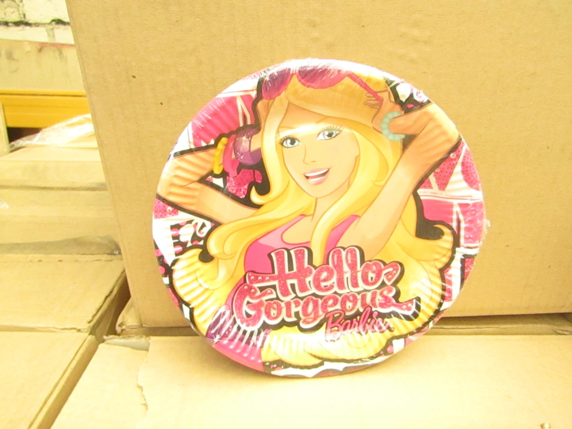 Box of 24 Barbie Paper Plates.23cm each. New & Boxed