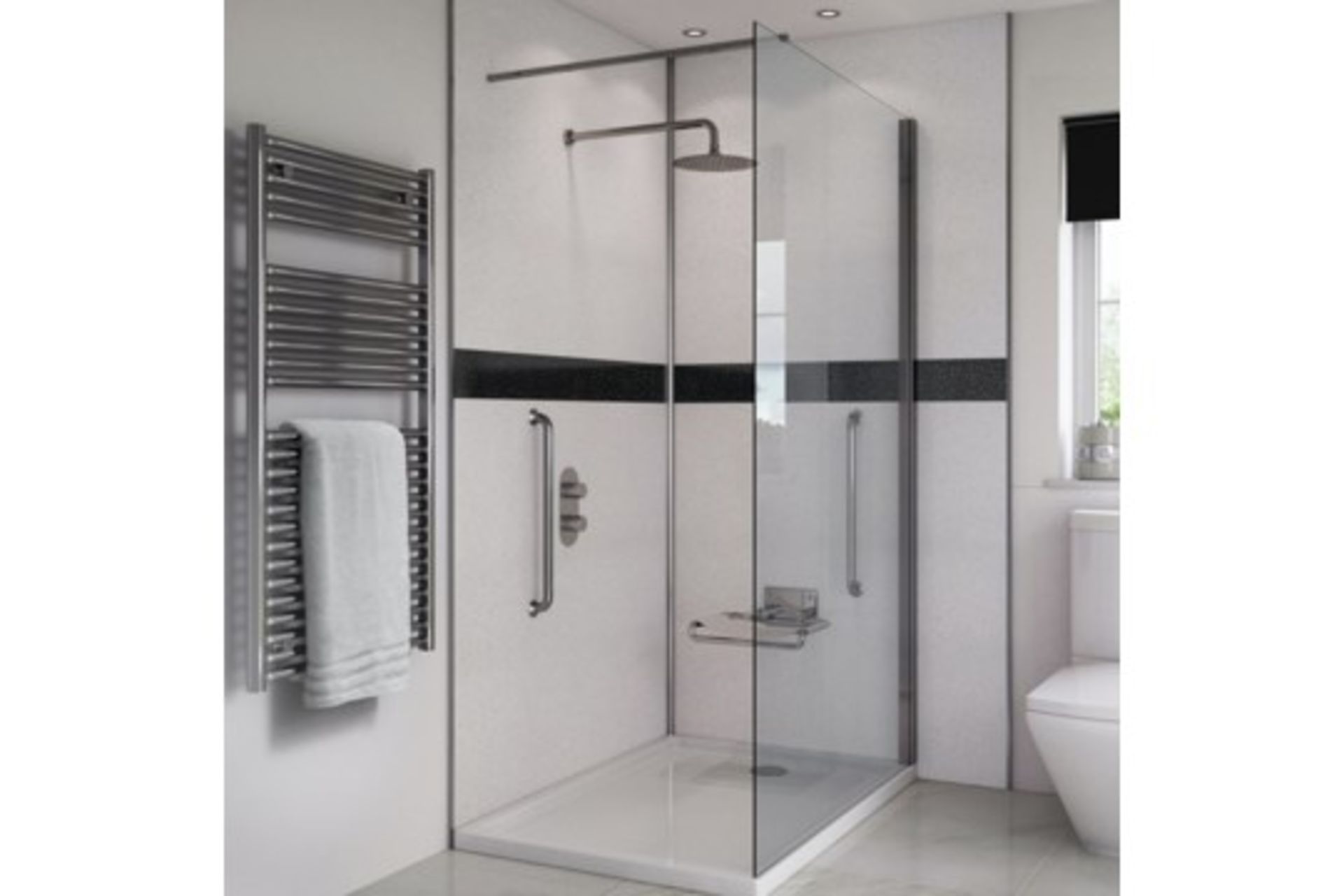 Splash Panel 2 sided shower wall kit in Arctic Sparkle Gloss, new and boxed, the kit contains 2