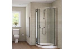 Splash Panel 2 sided shower wall kit in Sandstone, new and boxed, the kit contains 2 1200x1200 top