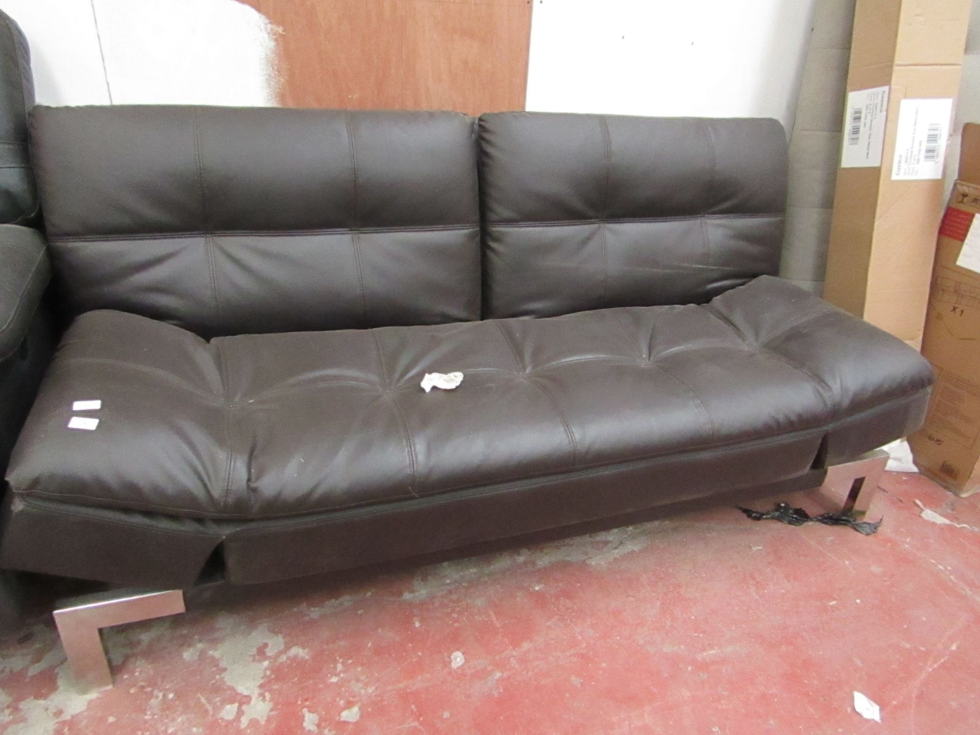 Eurolounger drop back sofa bed, couple of small cracks and grazes but overall in decent condition