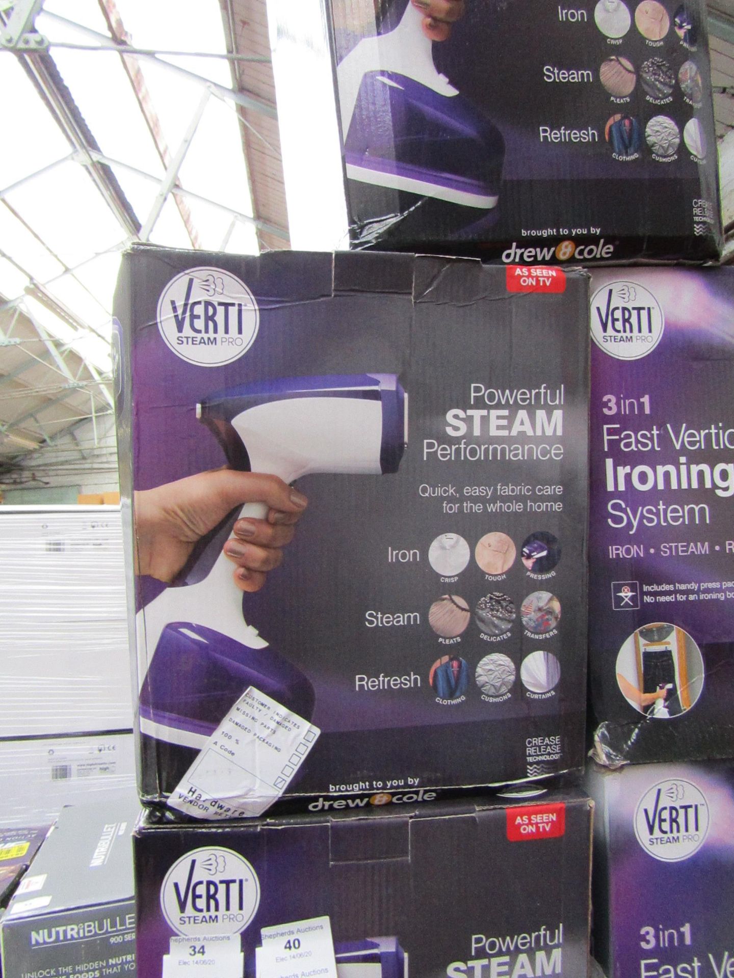 | 1X | VERTI STEAM PRO'S | UNCHECKED AND BOXED | NO ONLINE RESALE | RRP œ43.99 | TOTAL LOT RRP œ43.