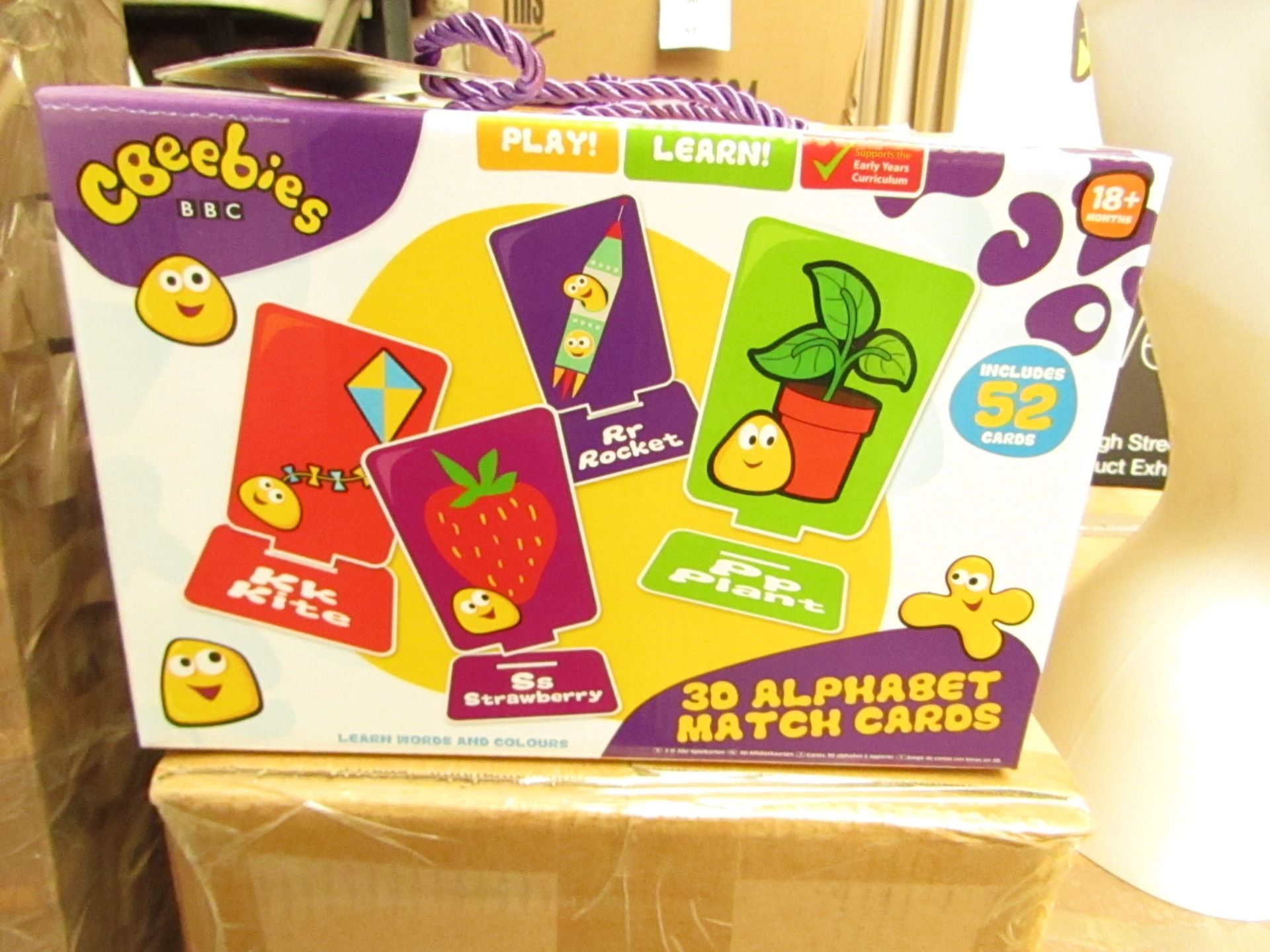 4 X Cbeebies 3D Alphabet Match cards. New & Boxed