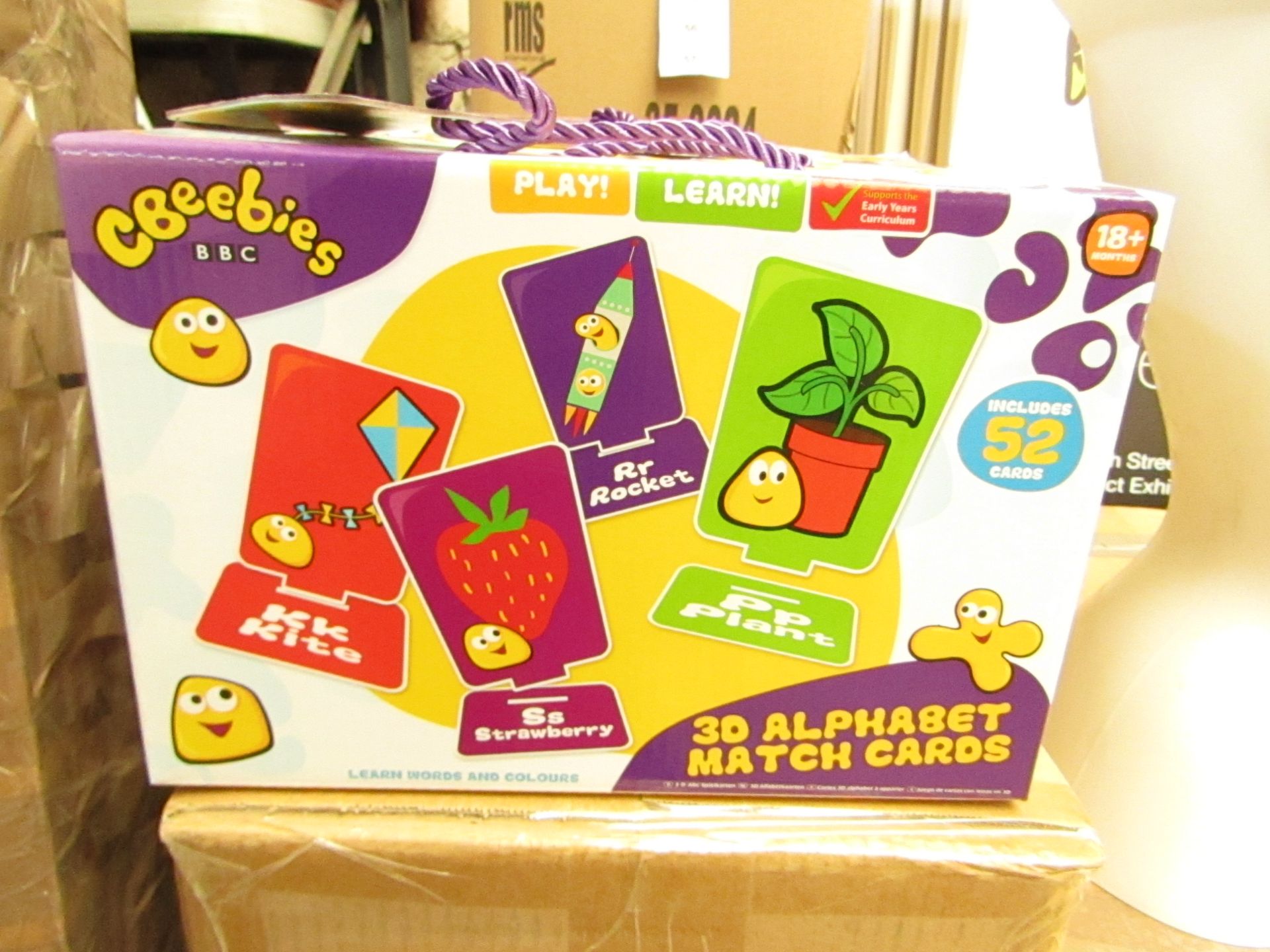 4 X Cbeebies 3D Alphabet Match cards. New & Boxed