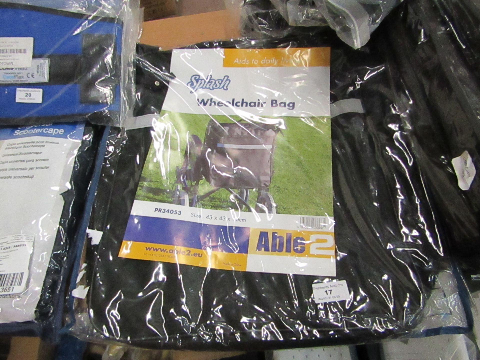 Splash wheel chair bag in packaging