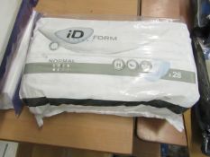 pack of 28x iD Expert Form Anotomically shaped adult Pads, still sealed