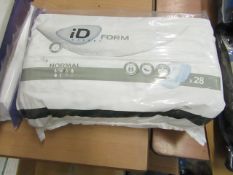 pack of 28x iD Expert Form Anotomically shaped adult Pads, still sealed