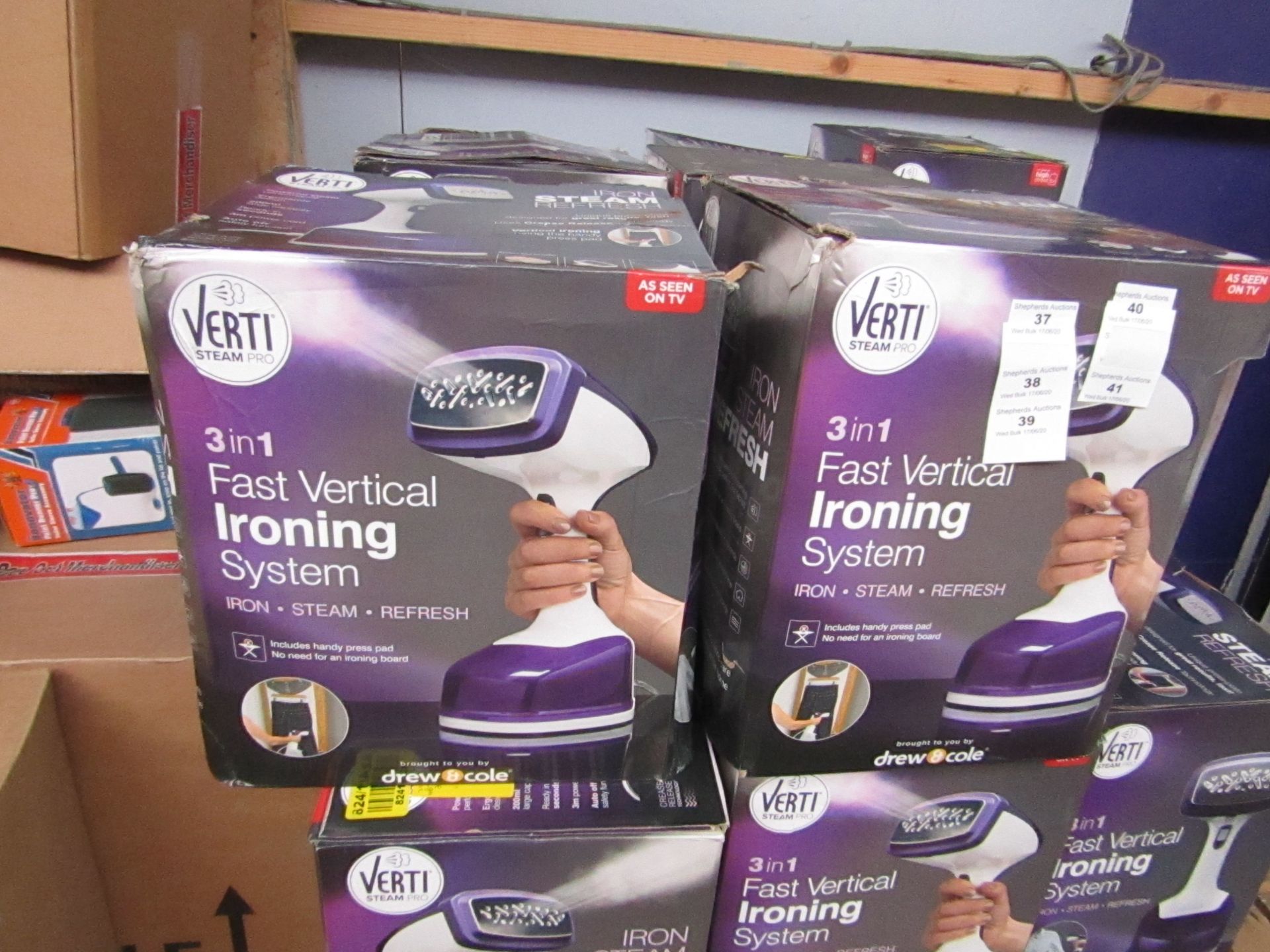 | 4X | VERTI STEAM PRO'S | UNCHECKED AND BOXED | NO ONLINE RESALE | RRP £43.99 |TOTAL LOT RRP £179.