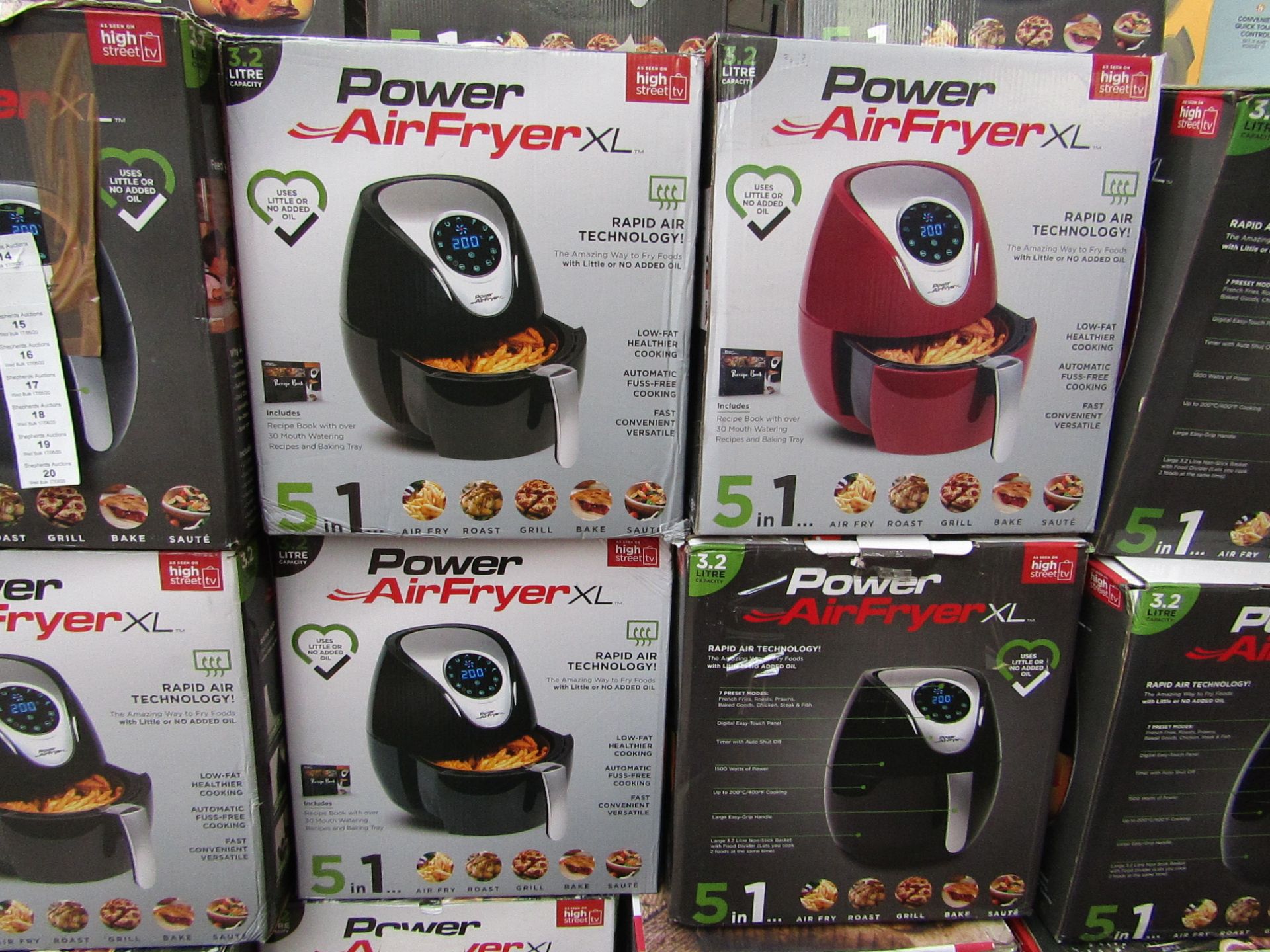 | 5X | POWER AIR FRYER 3.2L | UNCHECKED AND BOXED | NO ONLINE RE-SALE | SKU 5060191468053| RRP £79.