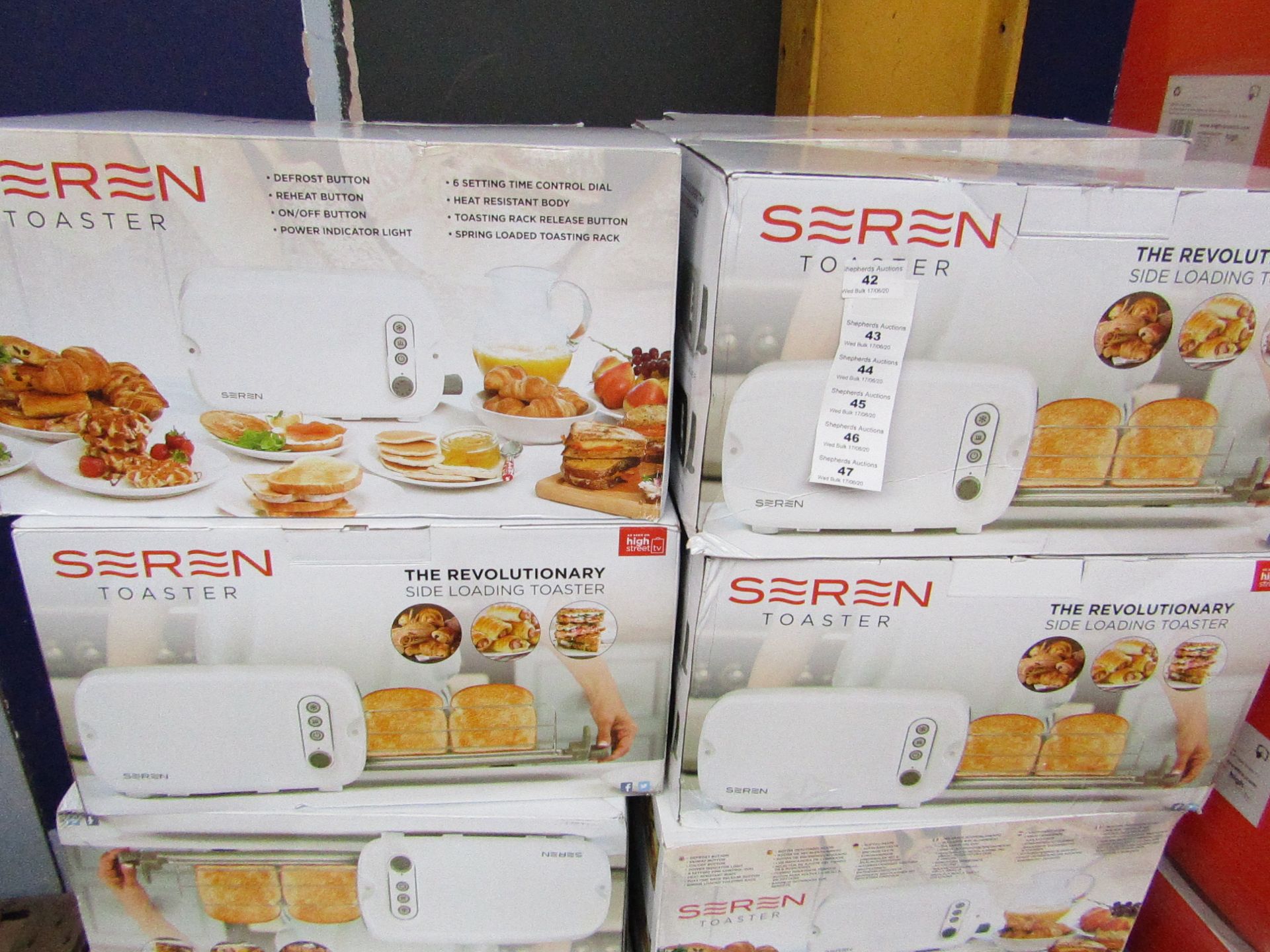 | 6X | SEREN TOASTERS | UNCHECKED AND BOXED | NO ONLINE RESALE | SKU C5060541513075 | RRP £59.99 |