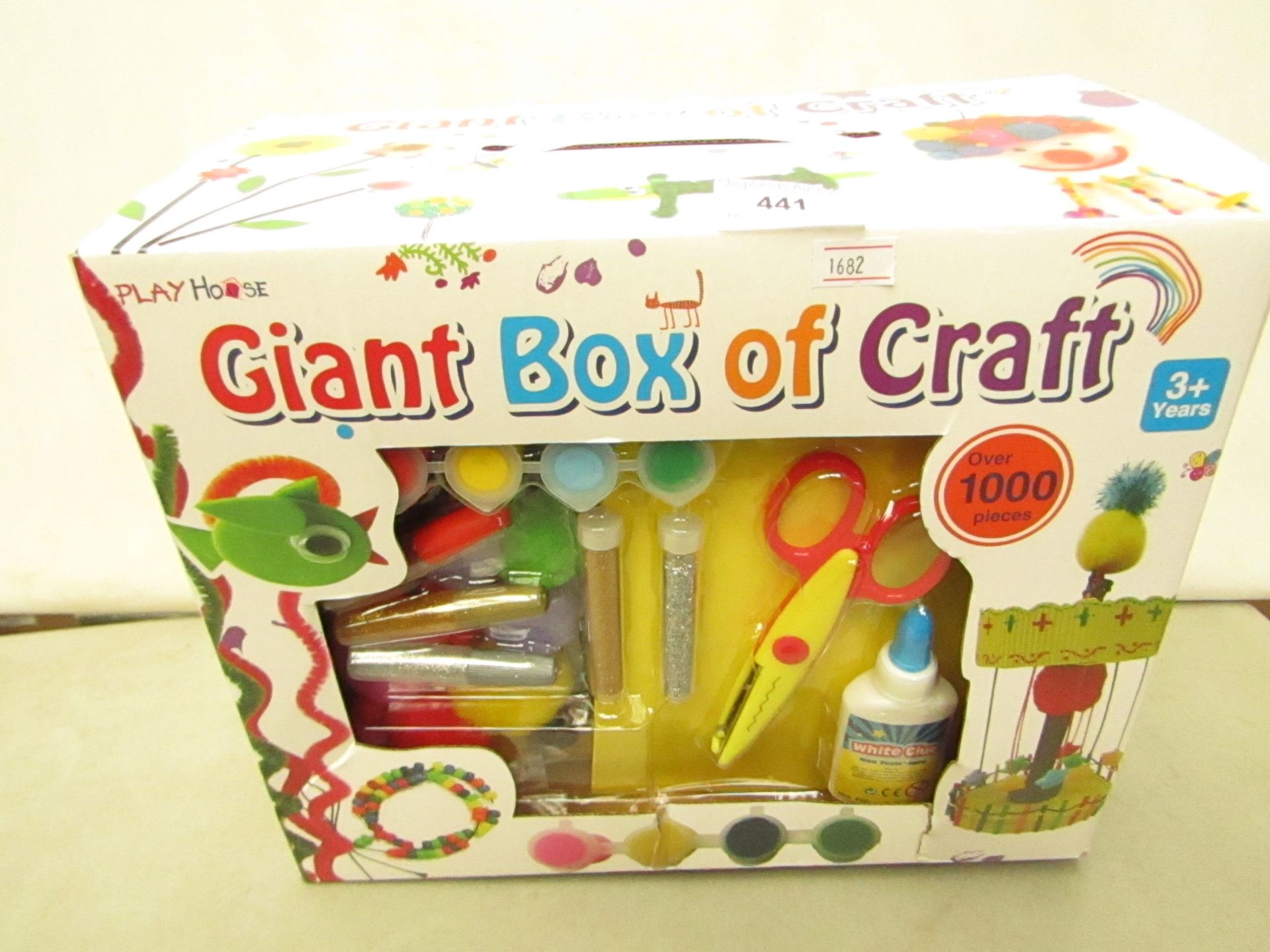 Giant Box of Craft with 1000 Pieces. Box is damaged but item looks fine