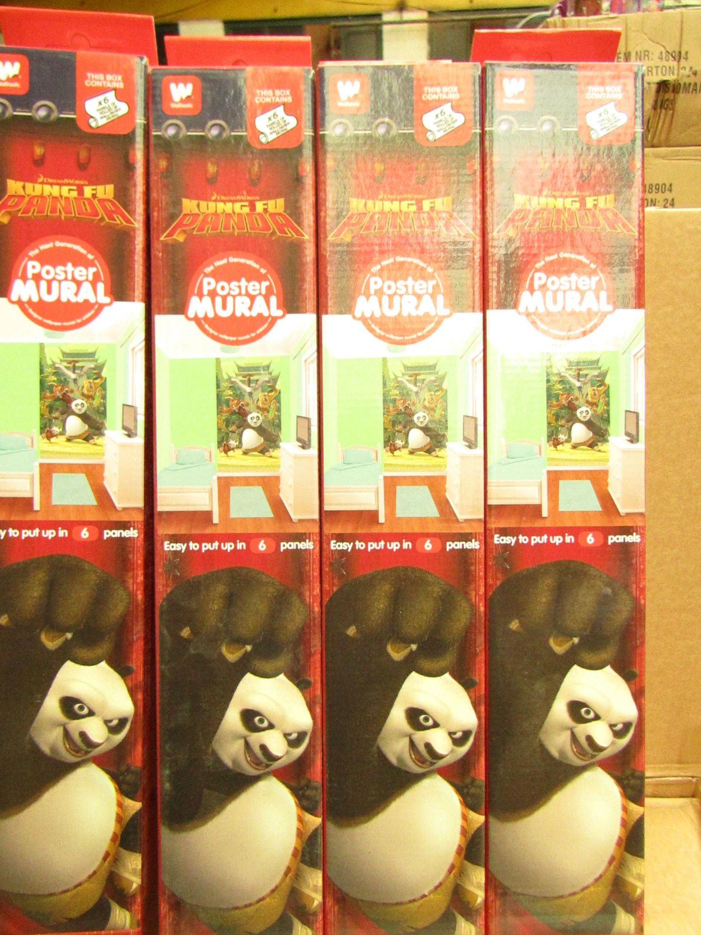 Walltastic Kung Fu Panda Poster Mural. Easy To Put Up in 6 Panels. Overall Size 8Ft x 5Ft. New &