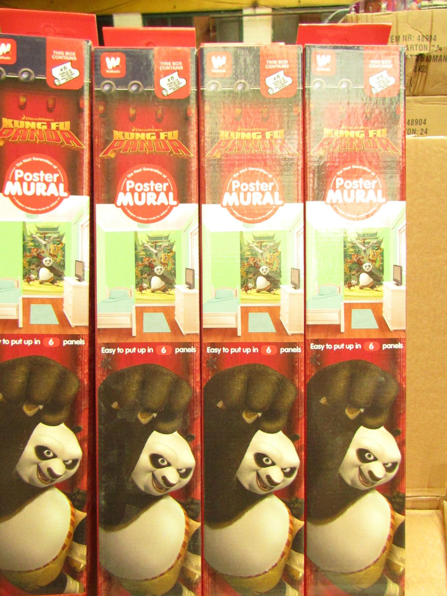 Walltastic Kung Fu Panda Poster Mural. Easy To Put Up in 6 Panels. Overall Size 8Ft x 5Ft. New &