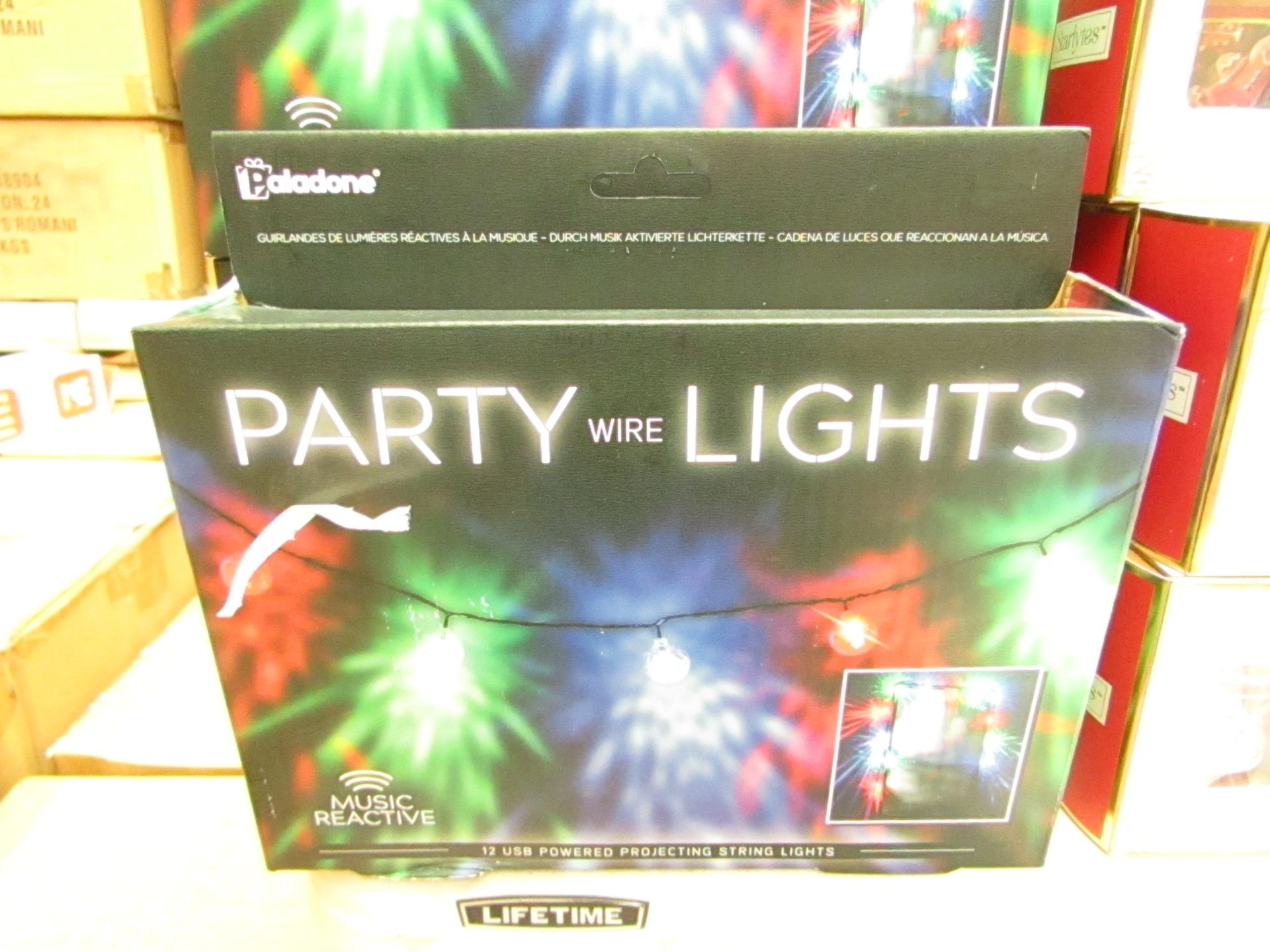 2 Packs of 12 USB Powered Music Reactive Party String Lights. New & Boxed