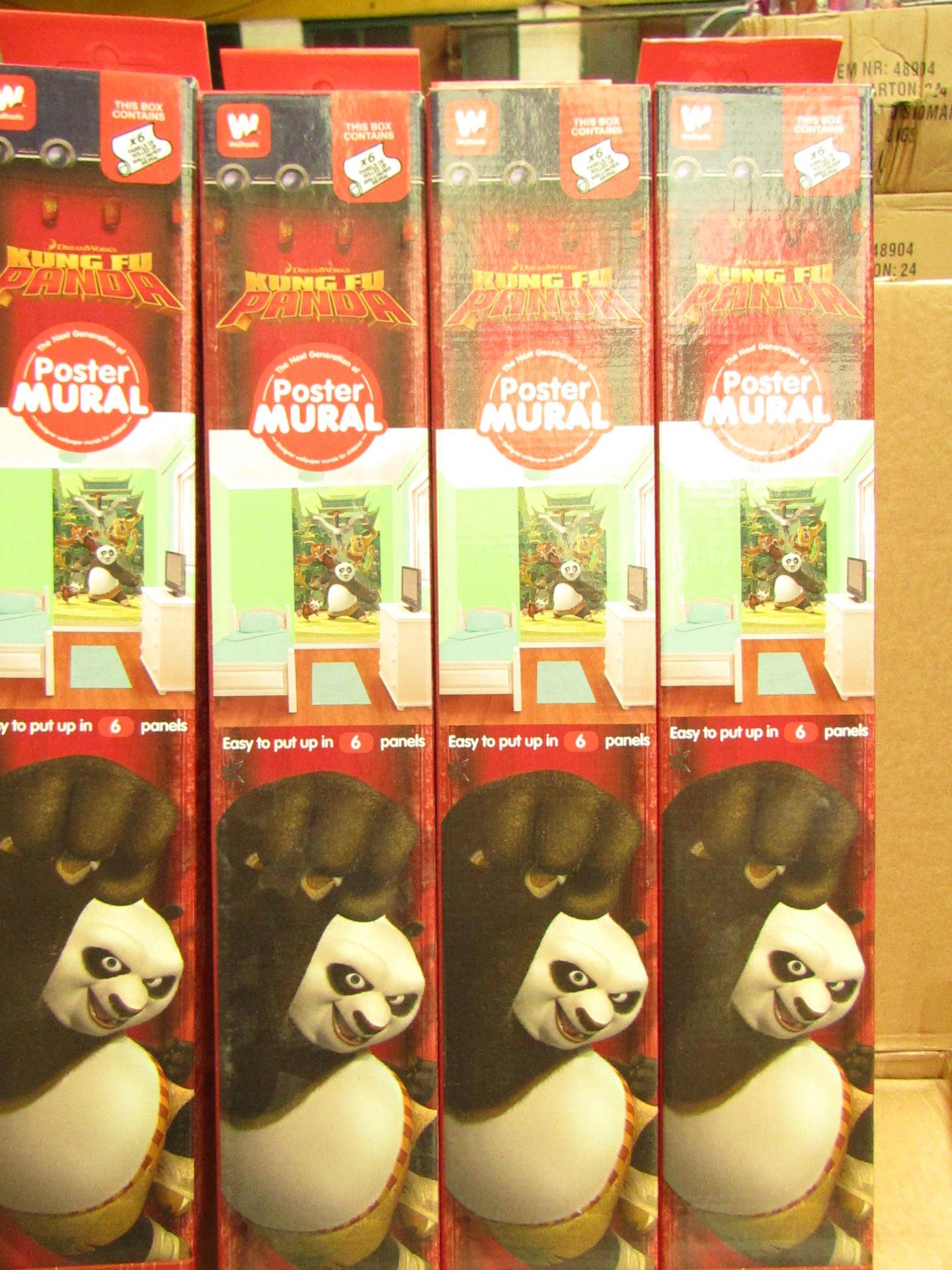 Walltastic Kung Fu Panda Poster Mural. Easy To Put Up in 6 Panels. Overall Size 8Ft x 5Ft. New &