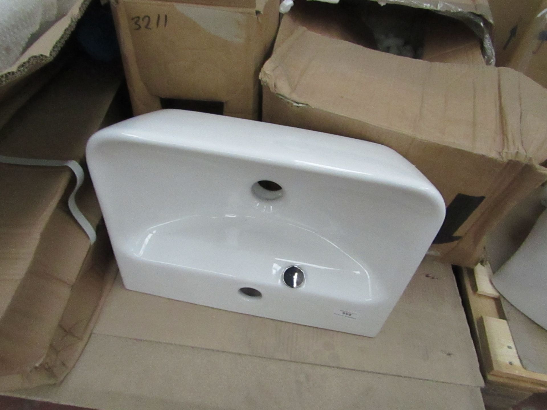 Emma Square 420mm 1TH basin, new and boxed.