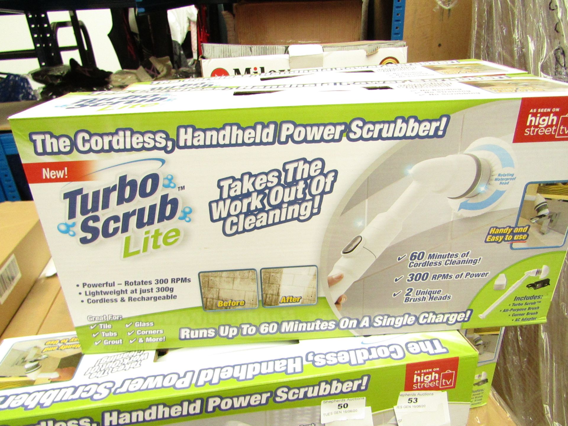 | 1X | TURBO SCRUB LITE CORDLESS HAND HELD POWER SCRUBBER | NEW AND BOXED | SKU C5060191467476 | RRP