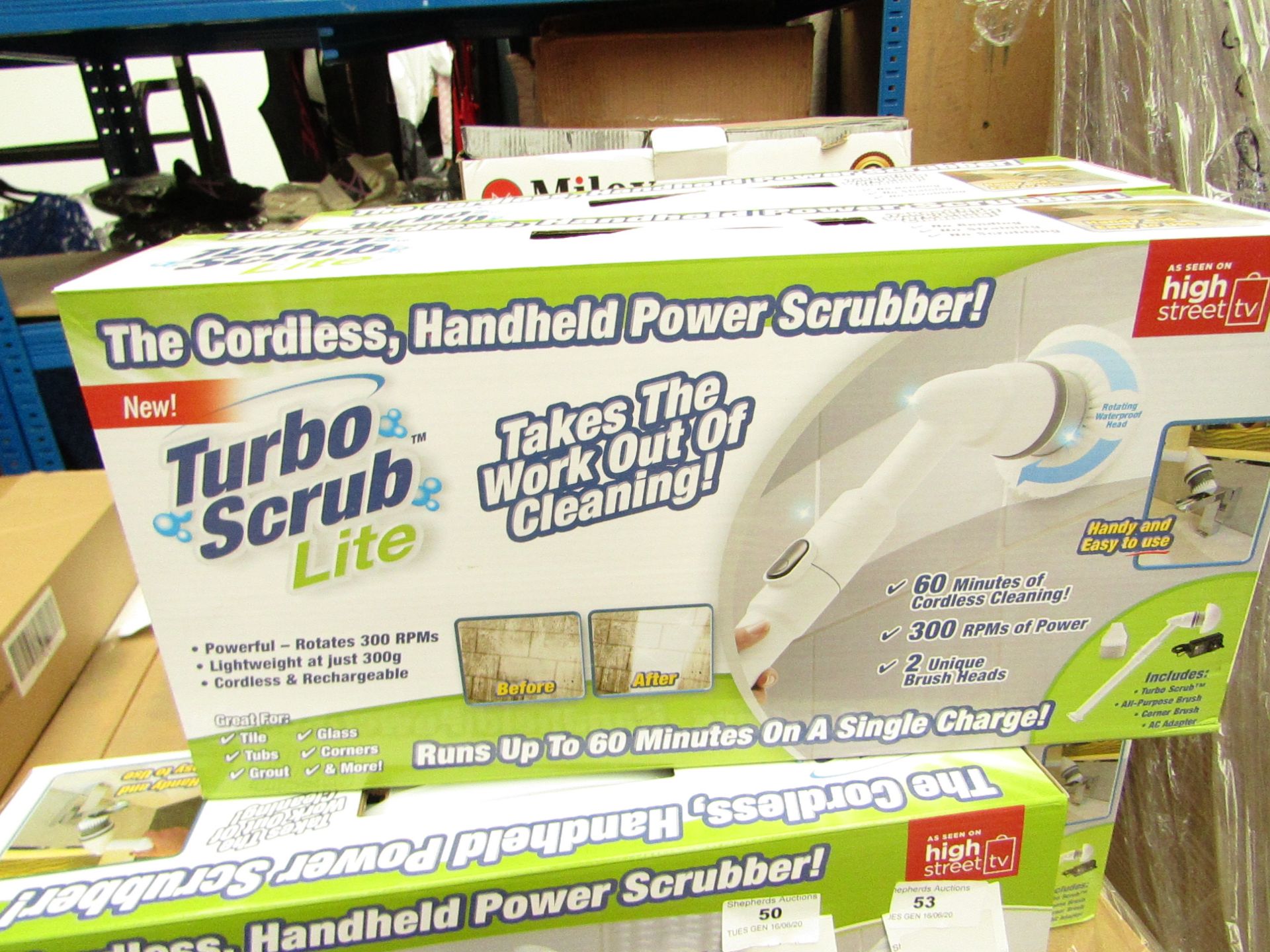 | 1X | TURBO SCRUB LITE CORDLESS HAND HELD POWER SCRUBBER | NEW AND BOXED | SKU C5060191467476 | RRP