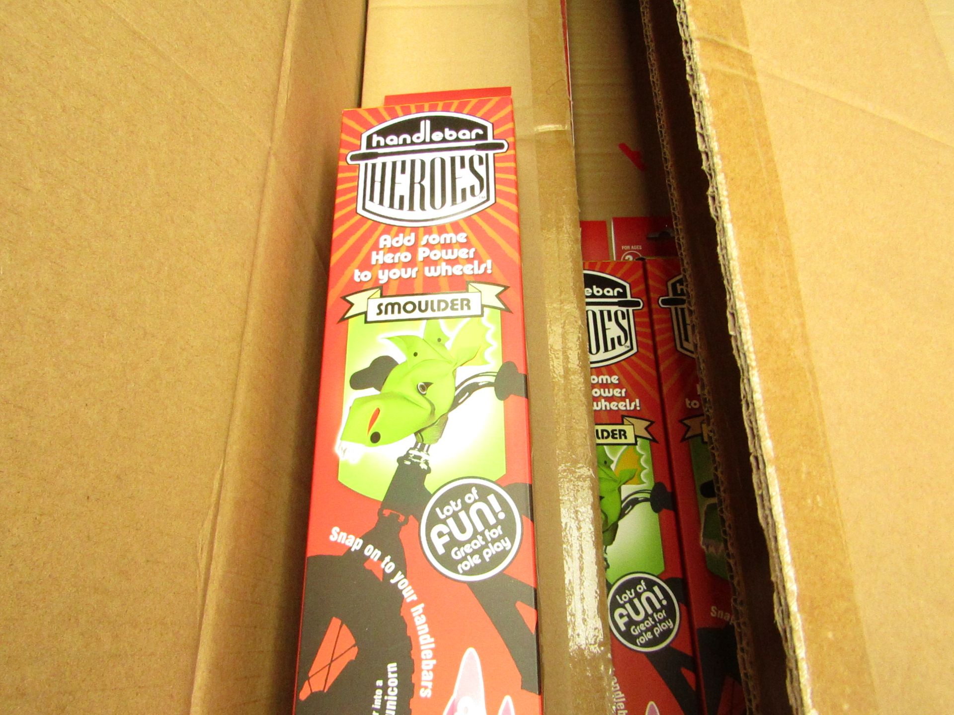 1x Handle bar heroes Green dragonasaur bike accessory, new and boxed